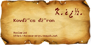 Kovács Áron névjegykártya
