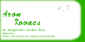 aron kovacs business card
